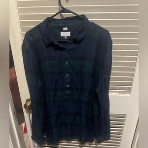 LOFT Deep Green Softened Shirt XXL, long sleeved, very soft and cozy, buttondown